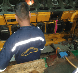 Crankshaft grinding onsite of Caterpillar 3416B