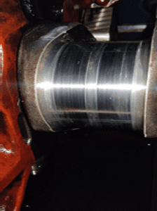 Damage Crankpin before Repair of Daihatsu 5DC-17 crankshaft