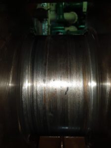 Before grinding and polishing of crankpin no. 06 of Wartsila 8L32