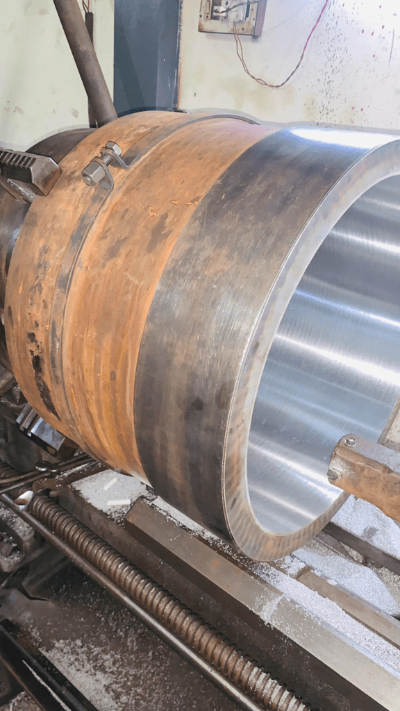 Intermediate Propeller Shaft Bearing Under Process After Rebabbitting